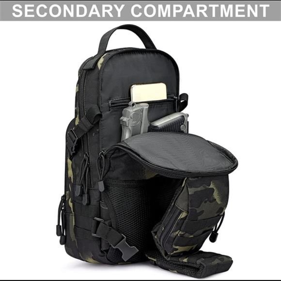 Bag Tactical Sling Bag Backpack Molle Chest Shoulder Assault Pack Rectangular - Picture 5 of 6